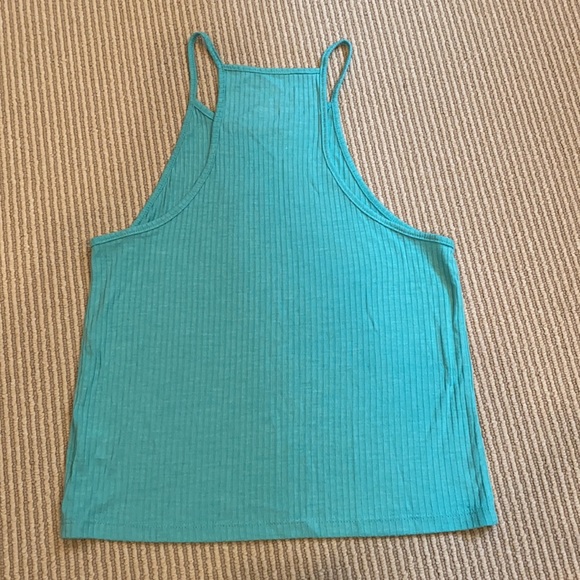 Aeropostale cropped high neck tank, turquoise - Picture 3 of 4